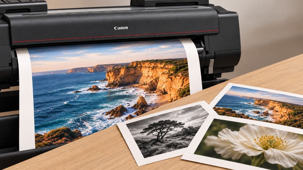 Impressora Canon imagePROGRAF PRO com fotografia costeira e impressões Fine Art